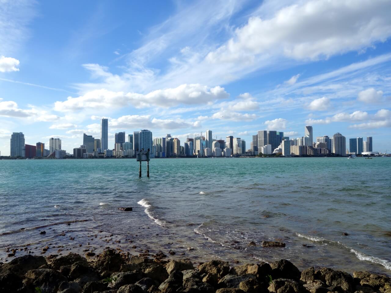 Biscayne Bay looking towards Miami from Virginia Key