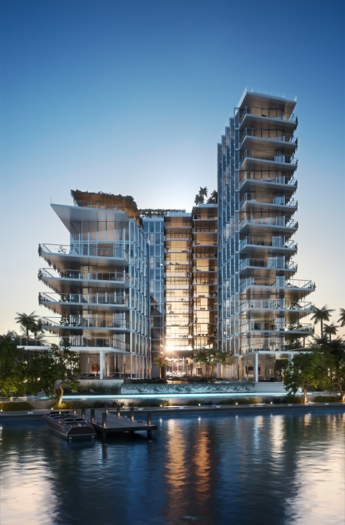 Monad Terrace Rendering of Completed Project as seen from Biscayne Bay